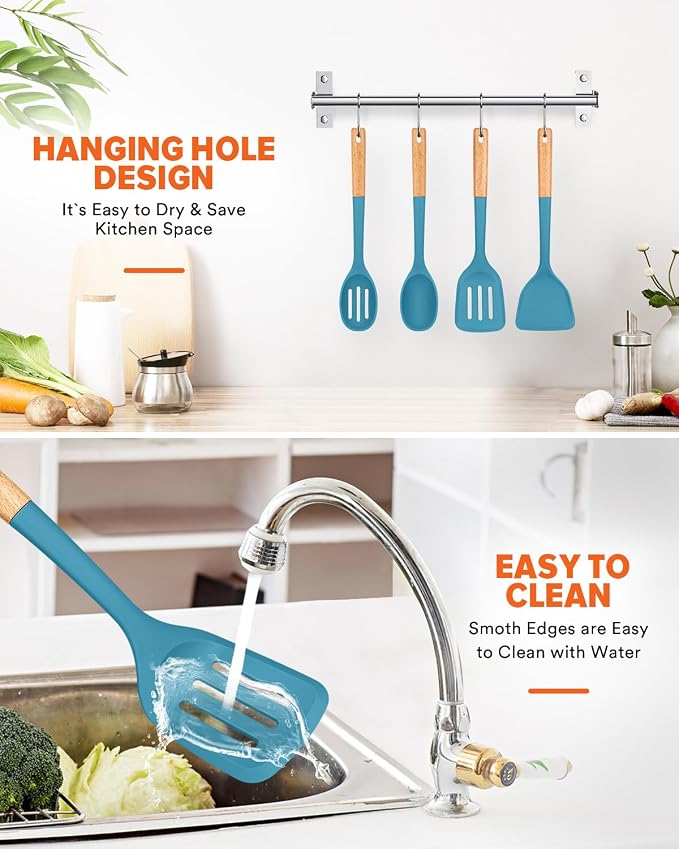 Silicone Cooking Utensils Set, Perfectly Angled - Image 6