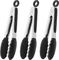 HINMAY Mini Tongs with Silicone Tips 7-Inch Kitchen Tongs by HINMAY