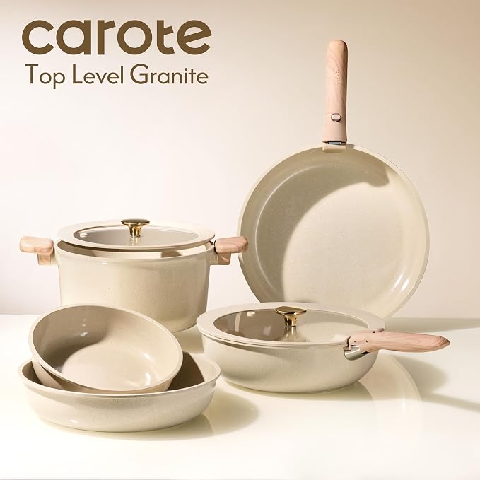CAROTE 25PCS Ceramic Cookware Set, Pots and Pans set Non Stick, RV Kitchen - Image 9