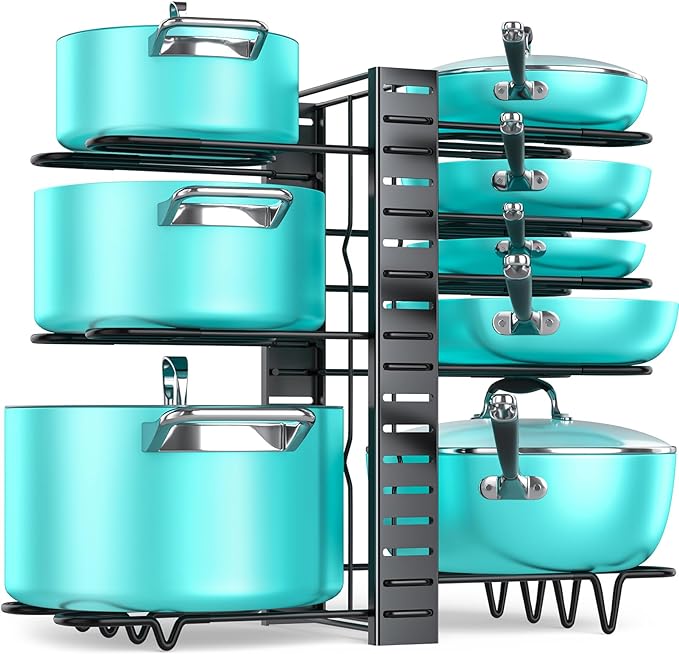 MUDEELA Pots and Pans Organizer Rack under Cabinet 16.61 Height, 8 Tiers by MUDEELA