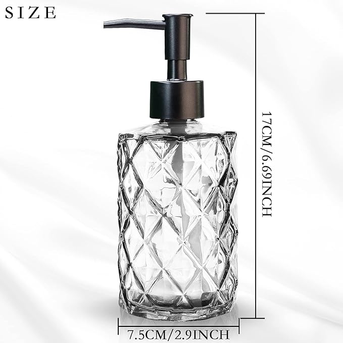 2Pcs Clear Glass Soap Dispenser - Image 2