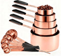 Bopei Measuring Cups and Spoons Set, Rose Gold Plated Stainless Steel 10 Piece by Bopei