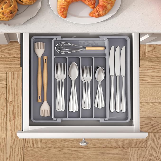 Lifewit Silverware Drawer Organizer, Expandable Utensil Tray - Image 8