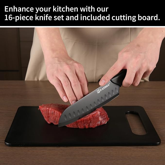 16 Pieces Kitchen Knife Block Set - Image 6