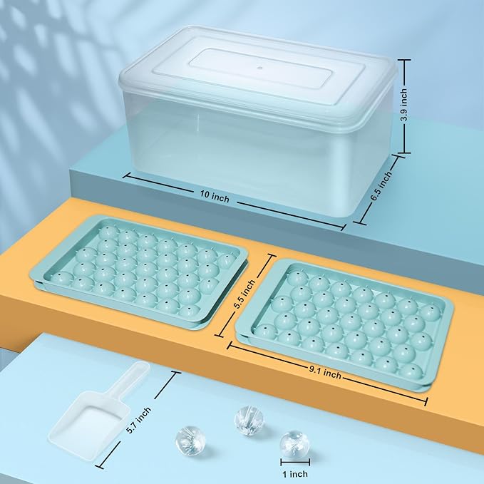 WIBIMEN Ice Cube Tray with Lid and Bin - Image 7