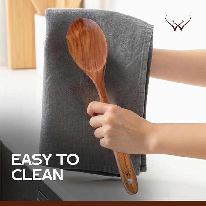 Teak Wooden Spoon for Cooking - Image 6