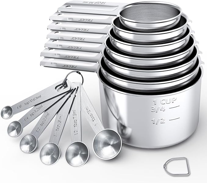 TILUCK Stainless Steel Measuring Cups & Spoons Set, Coffee Scoop Spoon by TILUCKBringsGoodLuck