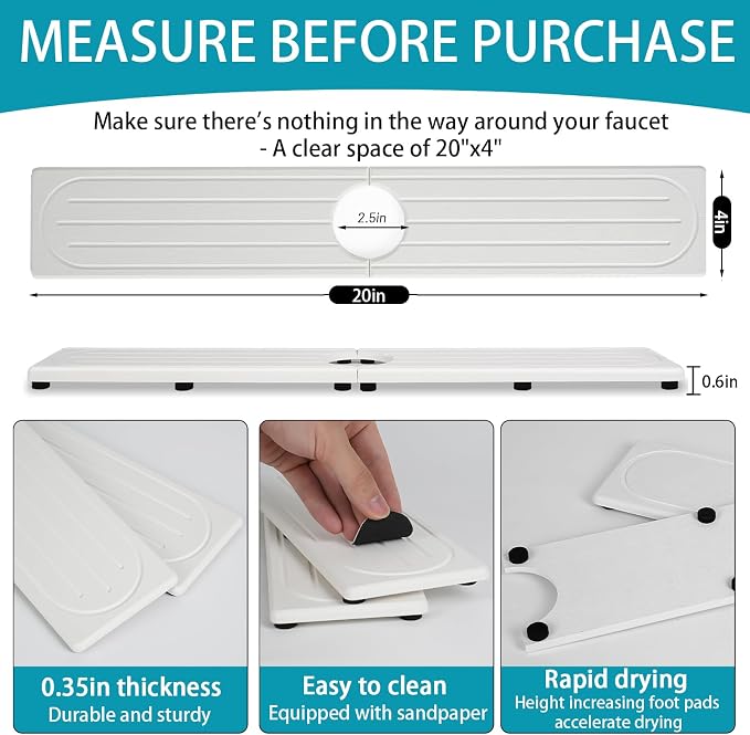 Fast Drying Stone Faucet Mat for Kitchen Sink - Image 7