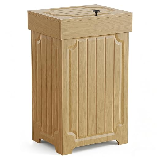 Povrgive Wood Trash Can Cabinet, 13 Gallon Hidden Kitchen Garbage Can by POVRGIVE-GreatDecorForIdealHome