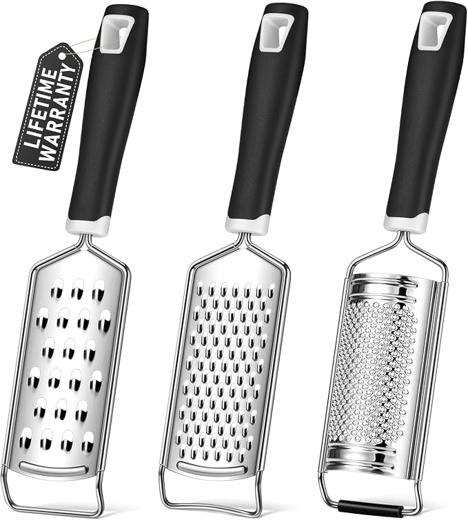 Cheese Grater, Sopito 3 Packs Stainless Steel Lemon Zester Grater by Sopito
