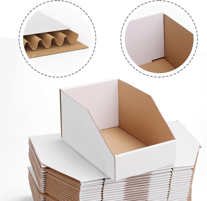 EXYGLO Cardboard Storage Bins 35 Pack, 9.4x4x4.5 Inch Cardboard Boxes, - Image 3