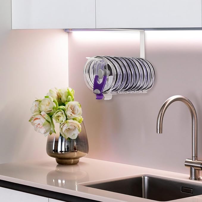 Tumbler Lid Organizer, Horizontal Tumbler Lid Storage Hook Up to 10 Lids - Image 9