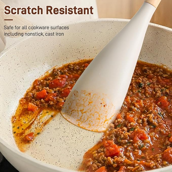 3 PACK Cooking Spatula Spoon for Nonstick Cookware, Scrape - Image 4