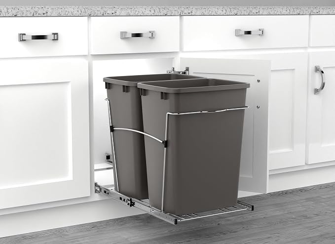 Rev-A-Shelf RV-18KD-13C-S Double Pullout Trash Can - Image 6