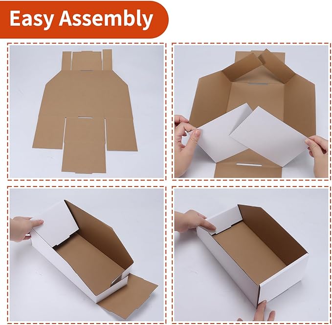 ZBEIVAN Cardboard Storage Bins Boxes 35 Packs 12x2x4.5 Inches, Easy Assembly - Image 5