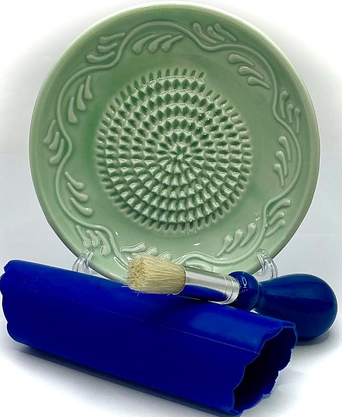 BonCera, All-in-one Premium Ceramic Garlic Grater Plate 4-Piece Set by BonCera