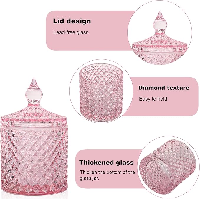 2 Pack Qtip Holder Thick Glass Apothecary Jars - Image 3
