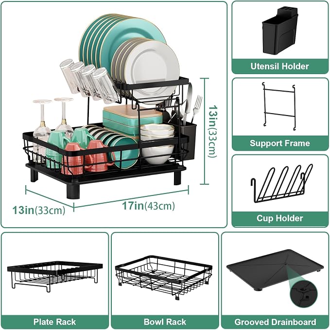 MOUKABAL Dish Drying Rack, Dish Rack, Stainless Steel Dish Racks - Image 4