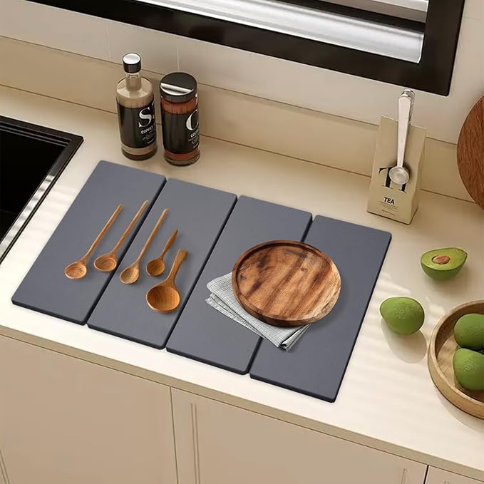 Large Dish Drying Mat for Kitchen Counter, Heat-resistant Mat, Diatomaceous - Image 2