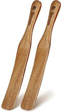 2Pcs Wooden Skinny Spurtle Set for Jars, Premium Natural Acacia Wood Tool for by Berenti