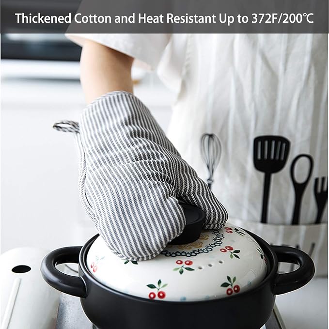 4Pcs Oven Mitts and Pot Holders, Heat Resistant Oven Mitts Set - Image 2