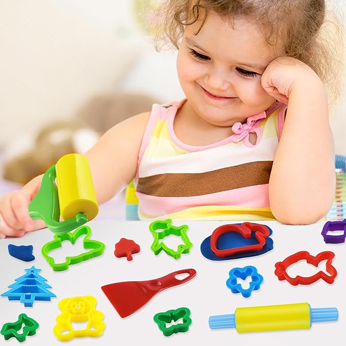 Dough Tools with 40 pcs Plastic Dough Cutters Animal Shapes - Image 7