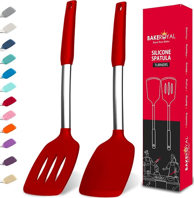 BakeRoyal Silicone Spatula Set by BAKEROYAL