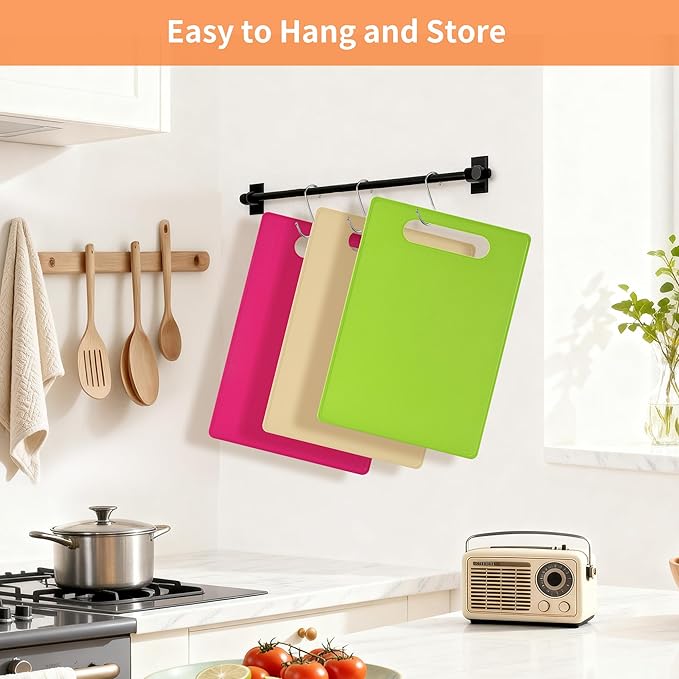 Luckyiren Kitchen Cutting Board Set of 6, Plastic Cutting Boards - Image 7