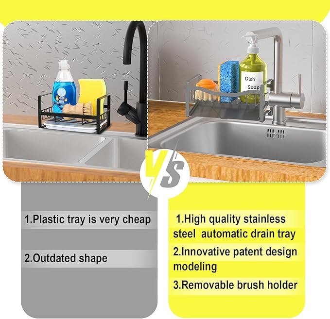 Maifan Stainless Steel Kitchen Sink Caddy Organizer - Image 4