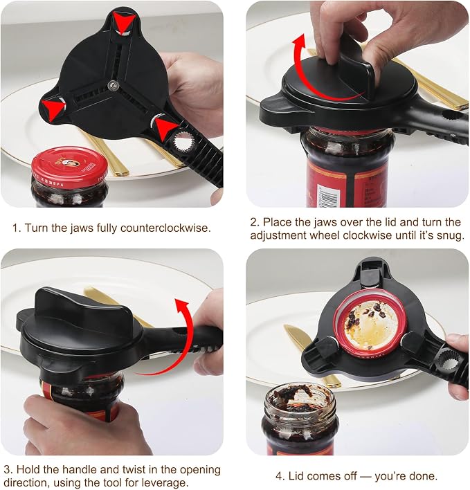 Jar Opener for Seniors, 4-in-1 Adjustable Lid Opener - Image 7