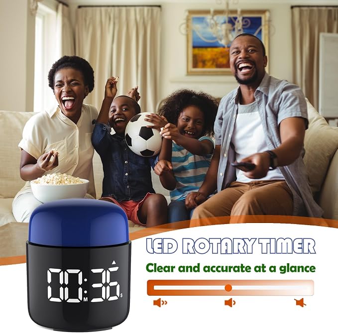 Table Twist Timer, Large LED Display Stopwatch, Silent & Loud Alarm, 199 Minute - Image 2