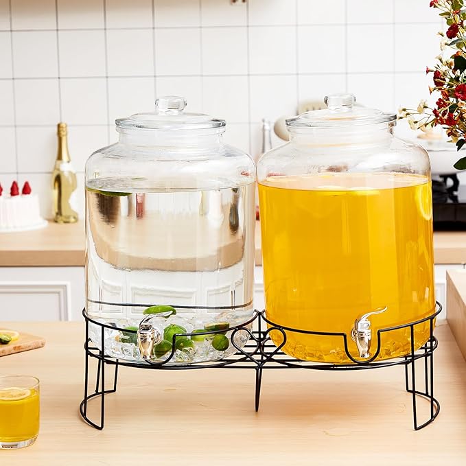 Honeydak 2 Pack 4 Gallon Glass Beverage Dispenser - Image 5