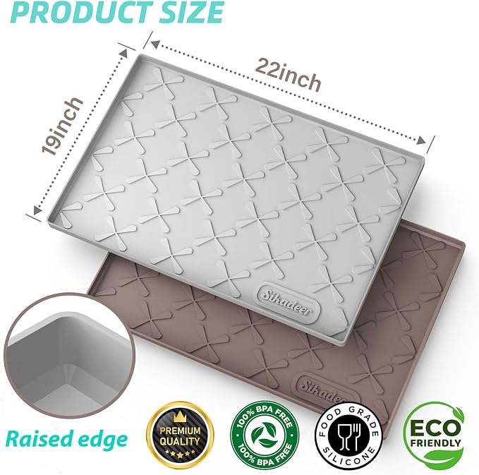 SIKADEER Waterproof Under Sink Mat 22x19, Raised Edge Silicone Mat Under Sink - Image 3