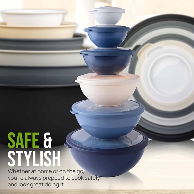 Zulay Kitchen 12 Piece Plastic Mixing Bowls - Image 7