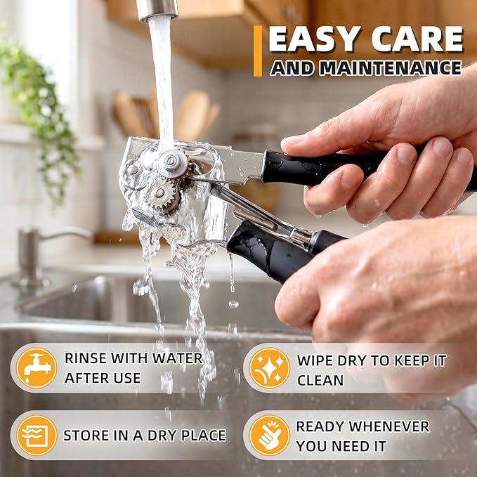 Manual Can Opener, Easy-Grip Hand Crank Can Opener - Image 5