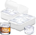 KitchFort Large Silicone Ice Cube Tray, Easy Release 2" Big Ice Cubes by KitchFort