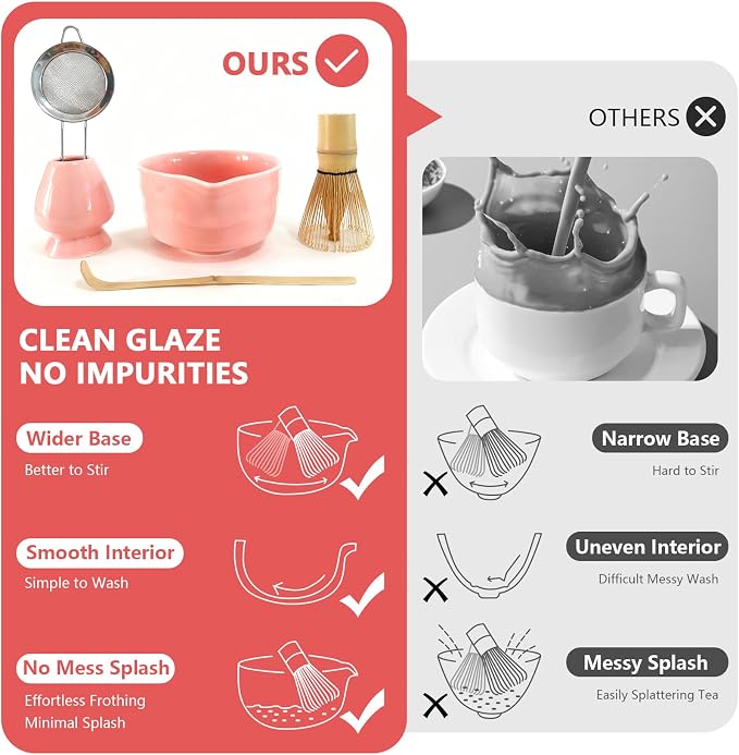 Matcha Whisk Set 5 pcs 18 oz Tea Making Bowl Kit Great - Image 3