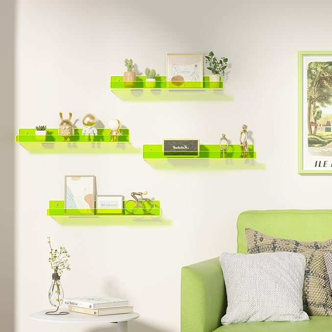 upsimples Acrylic Shelves for Wall Decor, Nail Polish, Wall Organizer for - Image 2