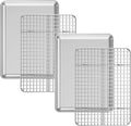 Baking Sheet with Cooling Rack Set, Deedro Stainless Steel Cookie Half Sheets by Deedro