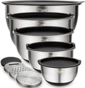 Wildone Mixing Bowls with Airtight Lids Set, with Grater Attachments & Non-Slip by Wildone