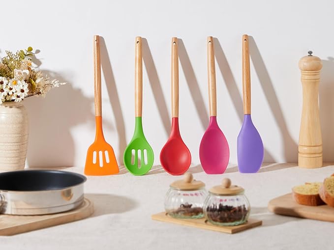E-far Silicone Cooking Utensils Set, 5-Piece Kitchen Utensils Set - Image 6