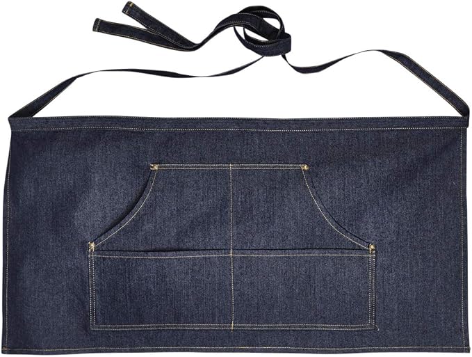 Unisex Jeans Stitch Denim Waist Apron OS INDIGO DENIM by Unknown