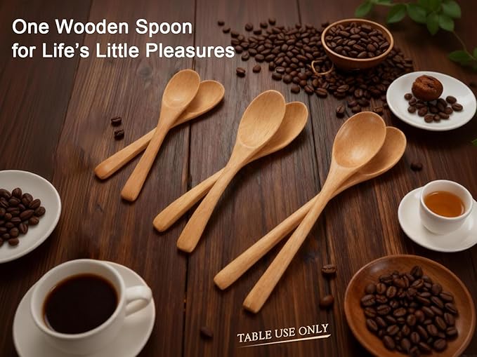 6 Piece Small Wooden Spoons Set - Image 3