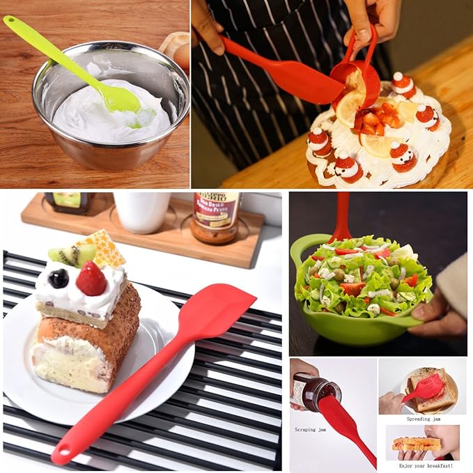 Silicone Spatulas Set, Rubber Spoon Spatula Heat Resistant Spoonula One Piece - Image 2
