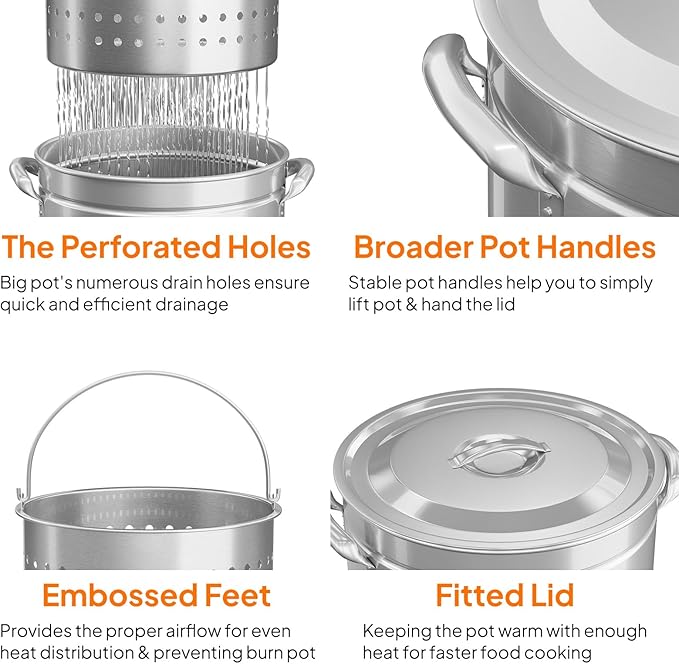 Bonnlo 62QT Stainless Steel Stock Pot - Image 5