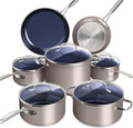 Nuwave Healthy Duralon Blue Ceramic Nonstick Cookware Set, Diamond Infused by NuWave