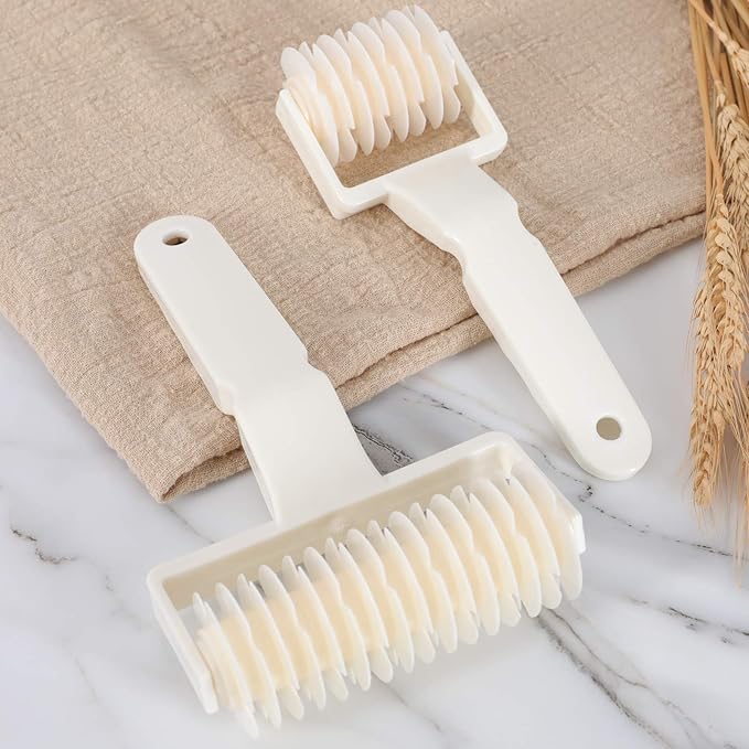 Lamoutor 2Pcs Lattice Roller Cutter Pastry Cutter Roller DIY Baking Tool - Image 3