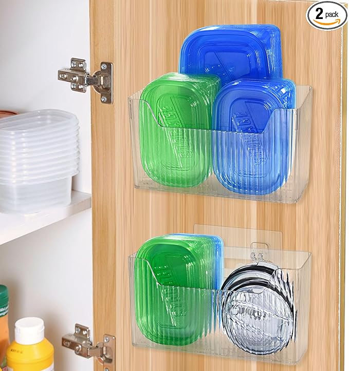 Pensino 2 Pack Adhesive Cabinet Door Organizer Storage Caddy by Unknown