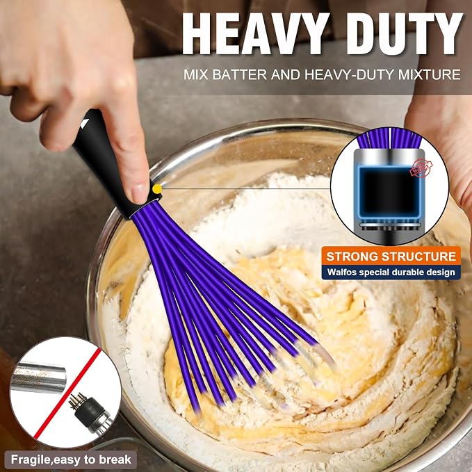 Walfos Whisk, 7+9+11in Silicone Whisks - Image 3