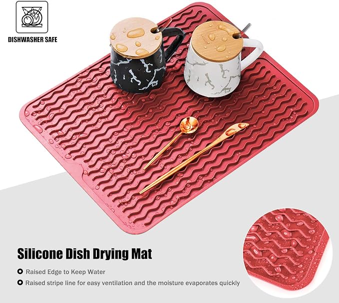 Large 14" x 11" Silicone Dish Drying Mat - Image 3